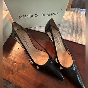 Manolo Blahnik Glossy Black Heels
